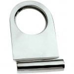 Polished Chrome, Round Top, Victorian Style Yale Lock Surround & Door Pull (BC106)