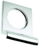 Polished Chrome, Square Top, Victorian Style Cylinder Lock Surround & Door Pull (BC237)