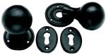 Rustic Round Door Knobs / Handles Black Cast Iron (BH416)