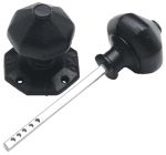 Rustic Octagon Door Rim Knobs / Handles Black Cast Iron (AB129)