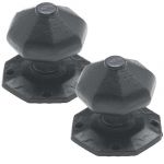 Rustic Octagon Door Mortice Knobs / Handles Black Cast Iron (AB128)