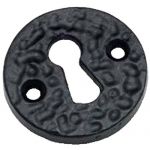 Rustic Key Hole open escutcheon in Black Cast Iron (AB221)