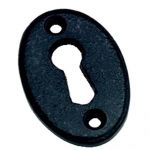 Rustic - Oval Key Hole open escutcheon in Black Cast Iron (AX42)