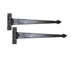 Beeswax, Wrought Iron 18" Arrow End Tee Hinges 