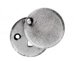 Wrought Iron closed keyhole escutcheon in a Pewter effect, rust proof finish