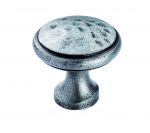 30mm Wrought Iron Cupboard Drawer Door Knob Pewter Effect, Rustproof Finish