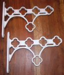 White Pot / Pan Rack shelf Bracket Kit in White Cast Iron