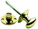 Bathroom Door Lock Turn & Release Knob in Polished Brass