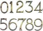 Antique Brass 75mm Door Numbers (no 1'S)