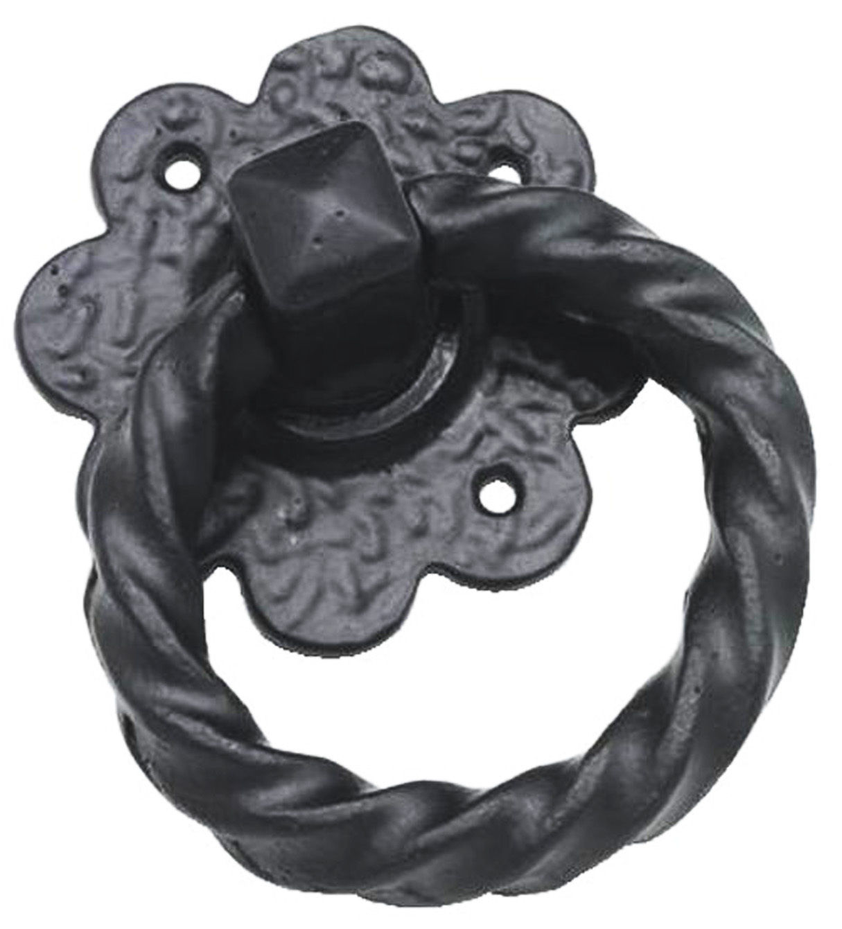 Rustic / Gothic Ring Style Door / Gate Latch Handle in Black Cast Iron