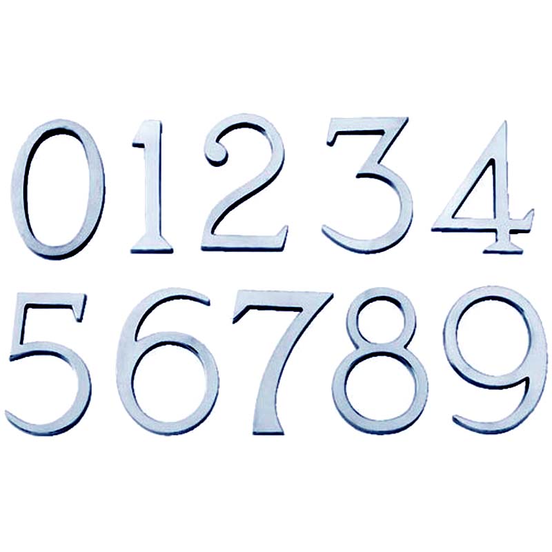 Polished Chrome 75mm Door Numbers
