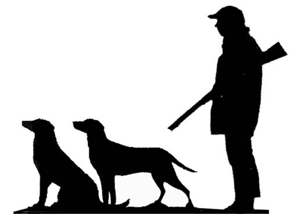 Gun & Two Labradors Weathervane or Sign Profile - Laser cut 490mm